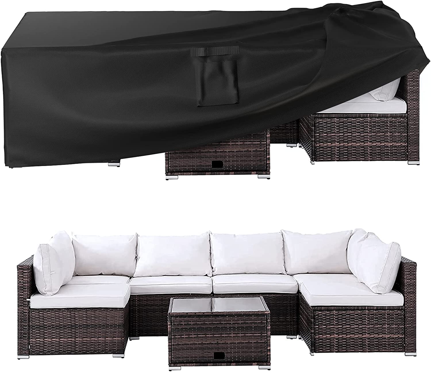 Ruimoy front view full coverage protecting patio furniture and preventing water damage