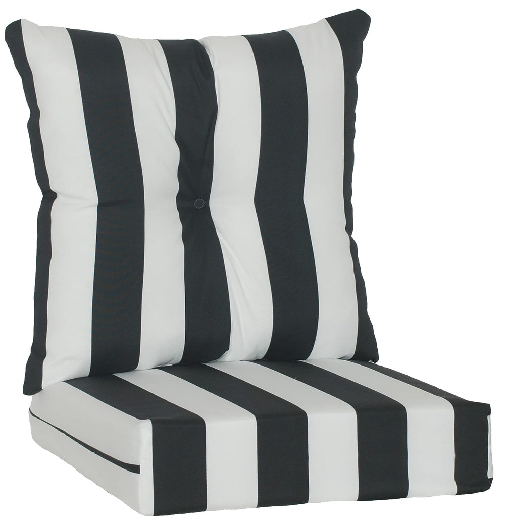 RULU cabana stripe front view showing bold black and white stripes and tidy seams for style