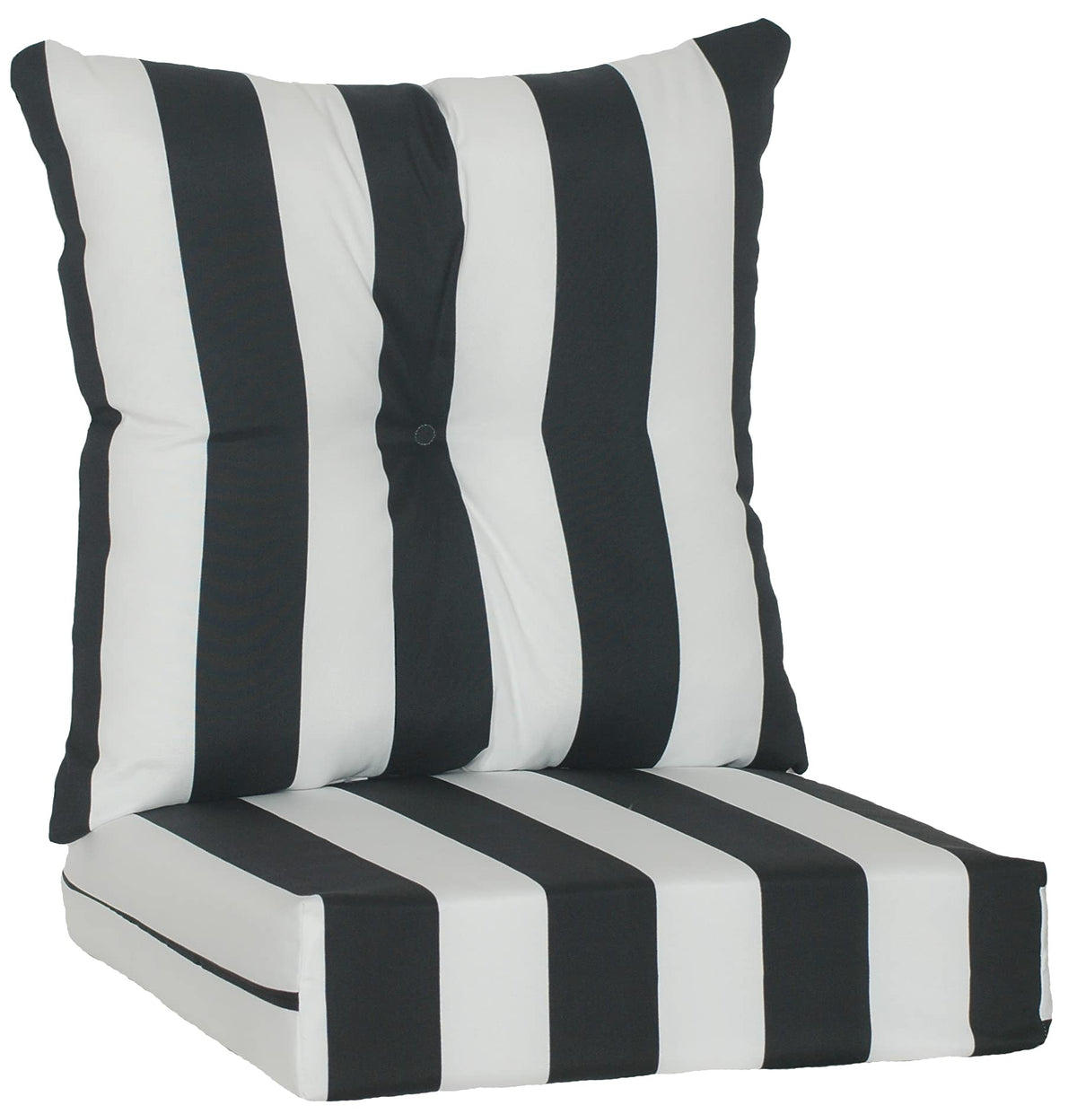 RULU cabana stripe front view showing bold black and white stripes and tidy seams for style
