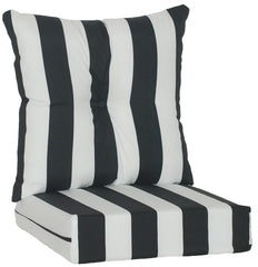 RULU cabana stripe front view showing bold black and white stripes and tidy seams for style