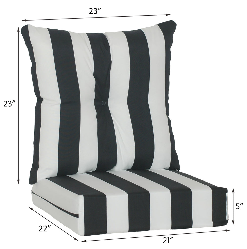 RULU seat cushion angled view showing plush 5-inch fill for comfortable outdoor seating