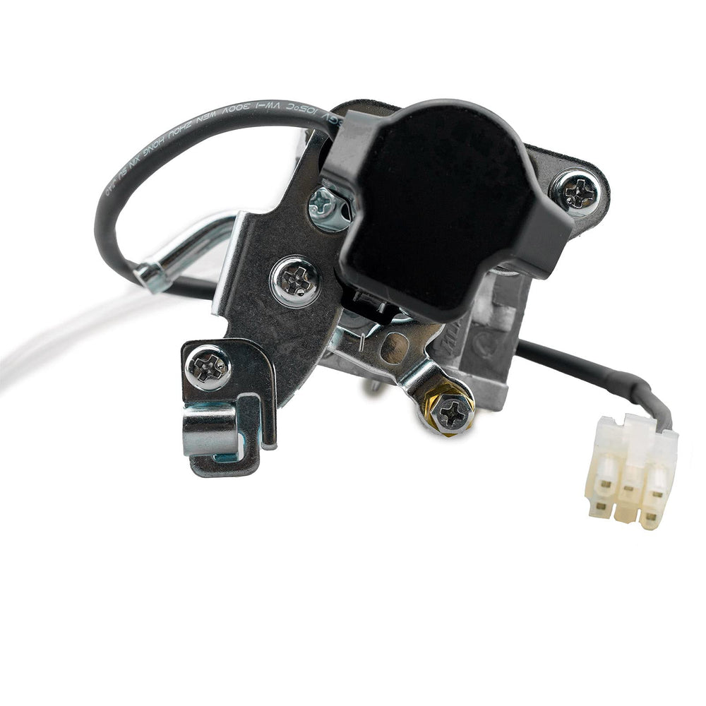 Ruma carburetor next to ruler showing compact size for easy replacement