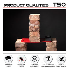 RUN-CHICKEN T50 aluminum side profile highlighting durable weatherproof housing