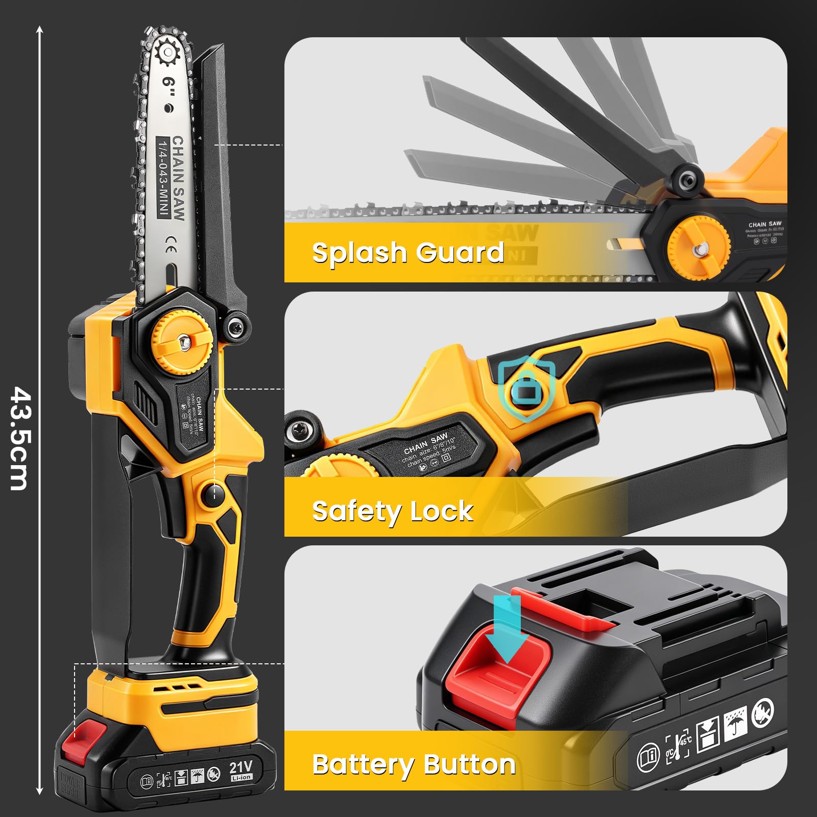 Run Jee mini chainsaw in garden lifestyle scene showing versatile yard use