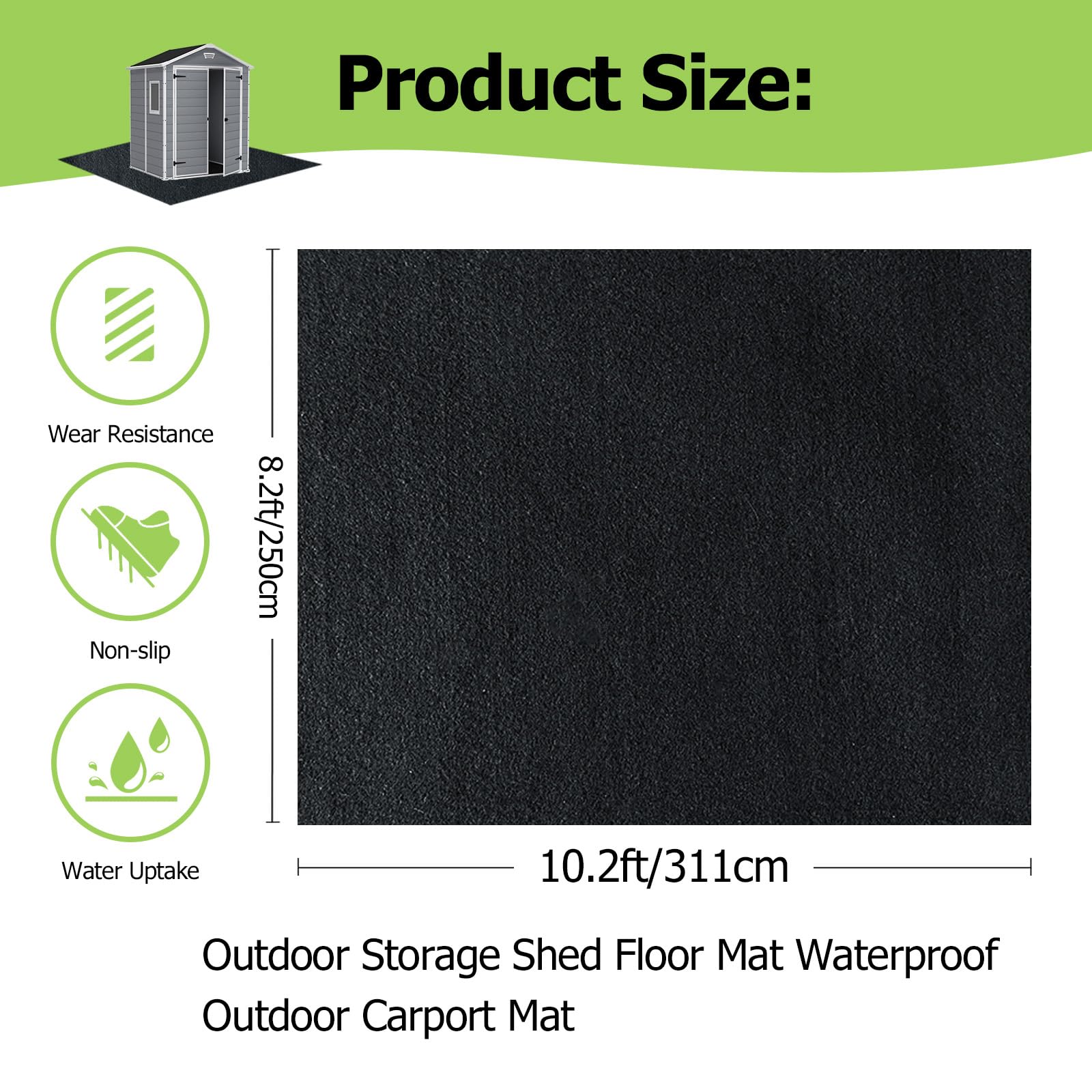 RUNZEG close-up of felt top showing absorbent texture for trapping water and oil