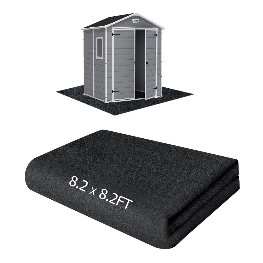 RUNZEG mat front view laid flat protecting shed floor with clear edge benefit