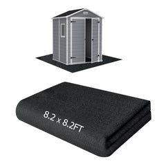 RUNZEG mat front view laid flat protecting shed floor with clear edge benefit