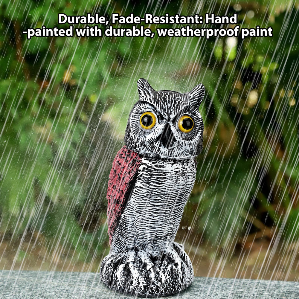 Ruolan owl beside plant pot showing scale and placement guidance