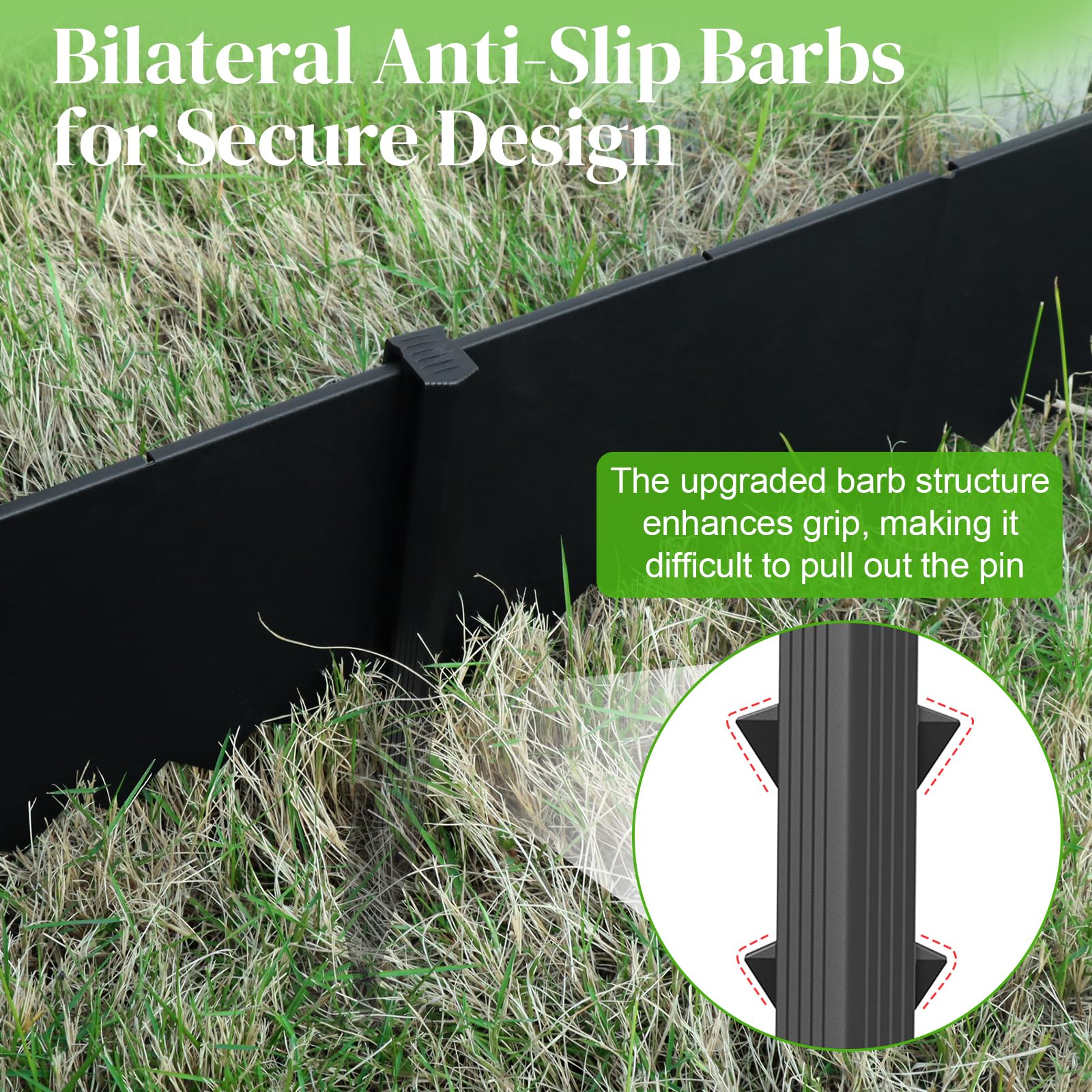 Ruppence molded clip securing garden fence panel to prevent shaking