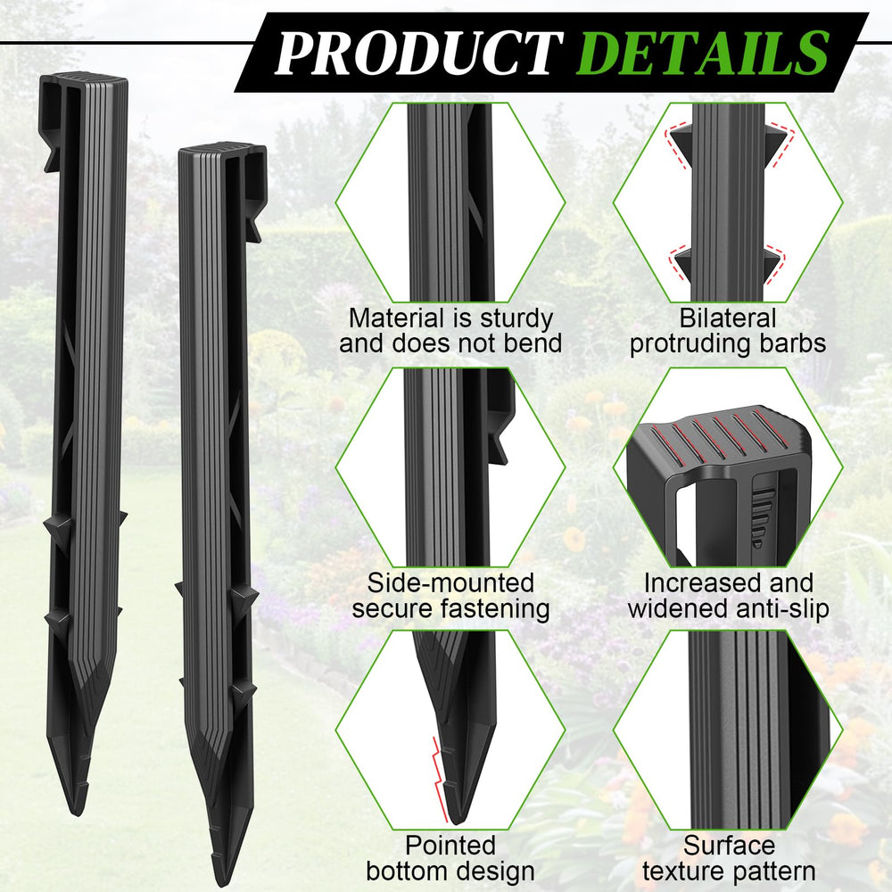 Ruppence stake beside a coin for scale to show compact, easy-to-store size