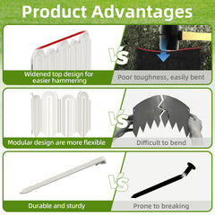 Ruppence image of pointed stakes and buried section illustrating secure anchoring benefit