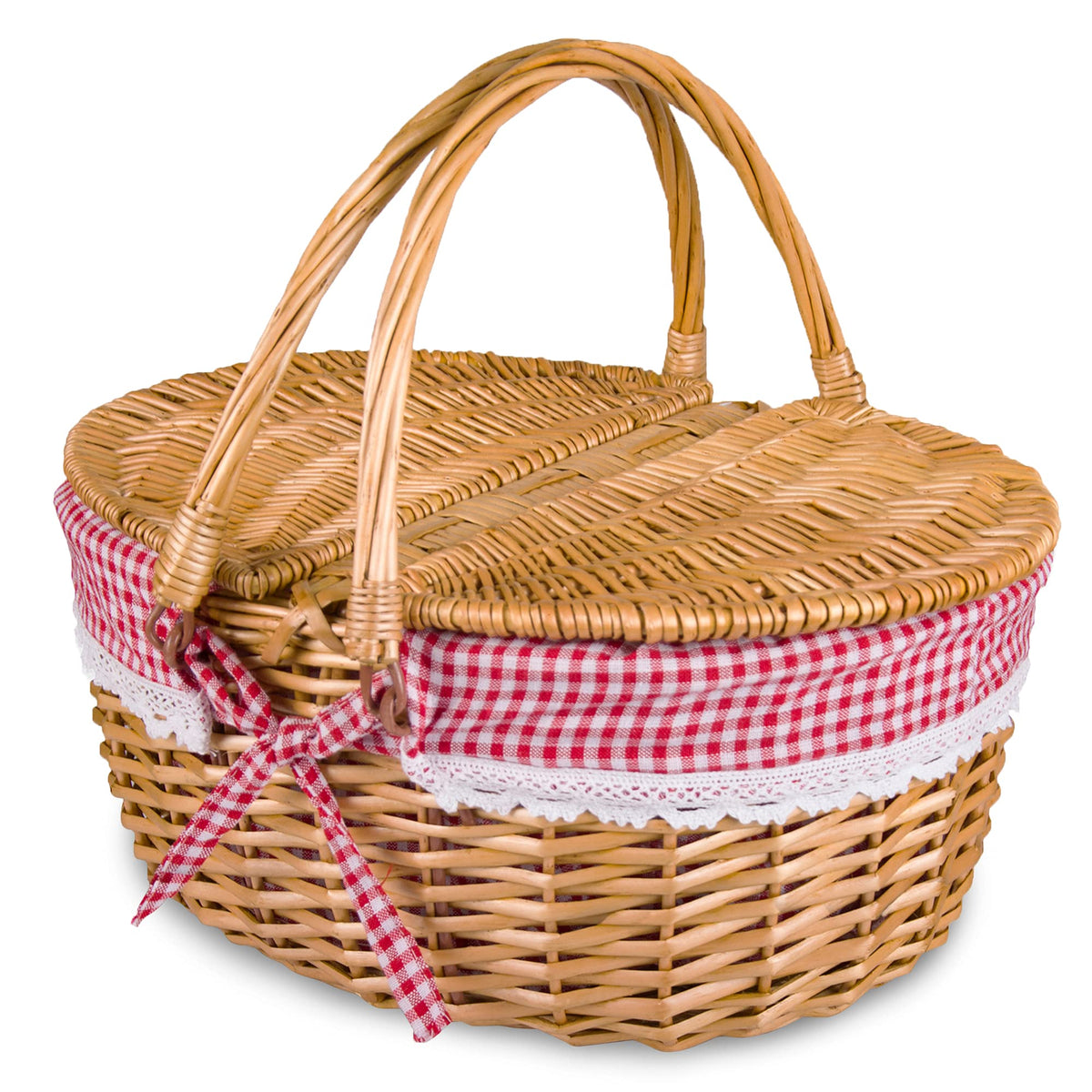 RURALITY wicker basket front view showing sturdy build and classic charm