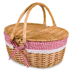 RURALITY wicker basket front view showing sturdy build and classic charm