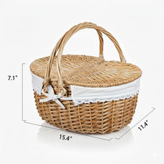RURALITY removable lace liner inside basket demonstrating easy washable convenience