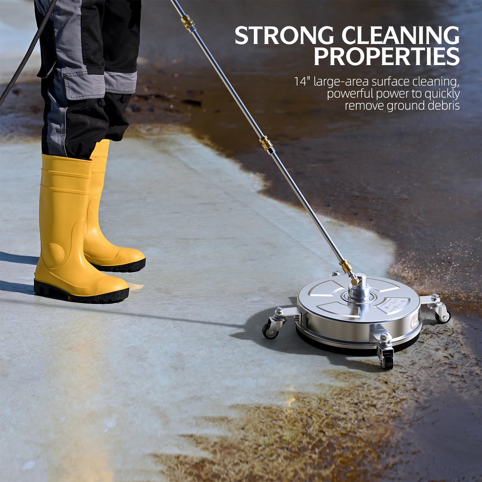RURRBOOB cleaning a patio to show quicker, streak-free surface results