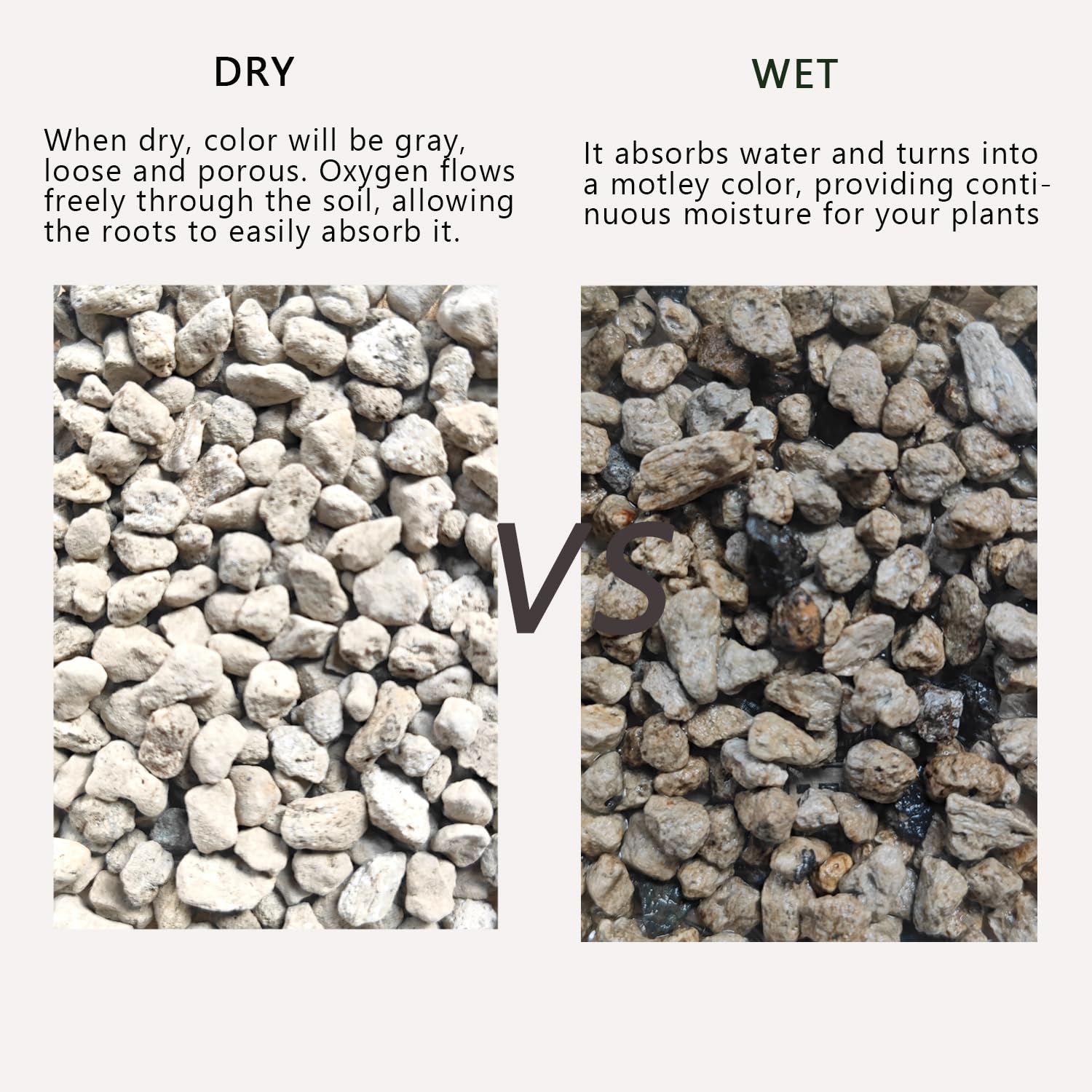 Rurtsva pumice blended into potting soil, improving drainage and structure