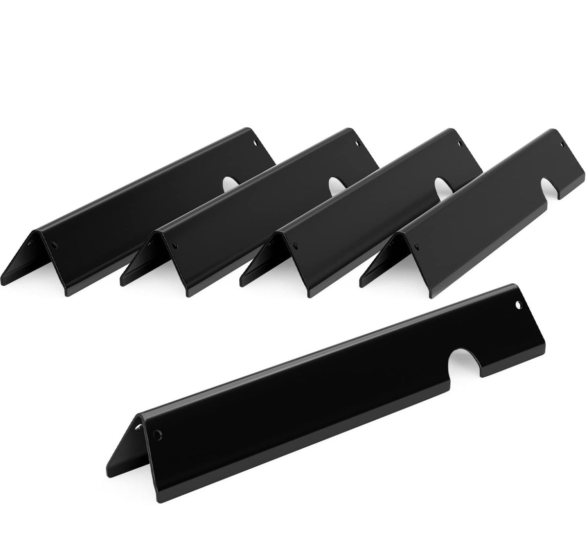 Rushare front view of five flavorizer bars installed, shows fit and protection for burners
