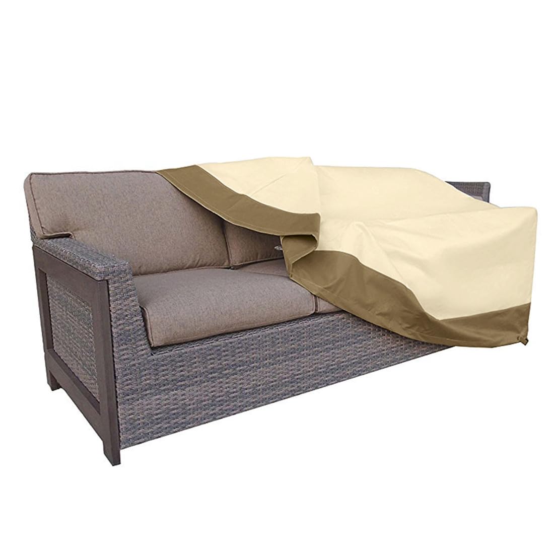 Rutile cover in use on patio protecting furniture and improving longevity