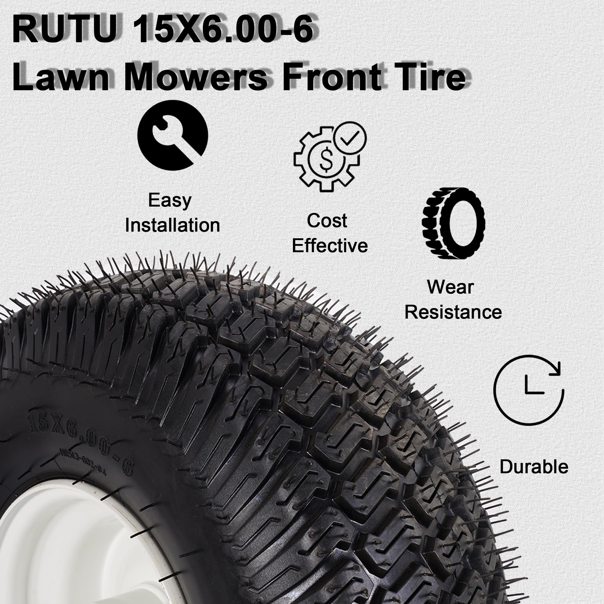 RUTU sidewall detail showing 4-pr casing and durable rubber construction