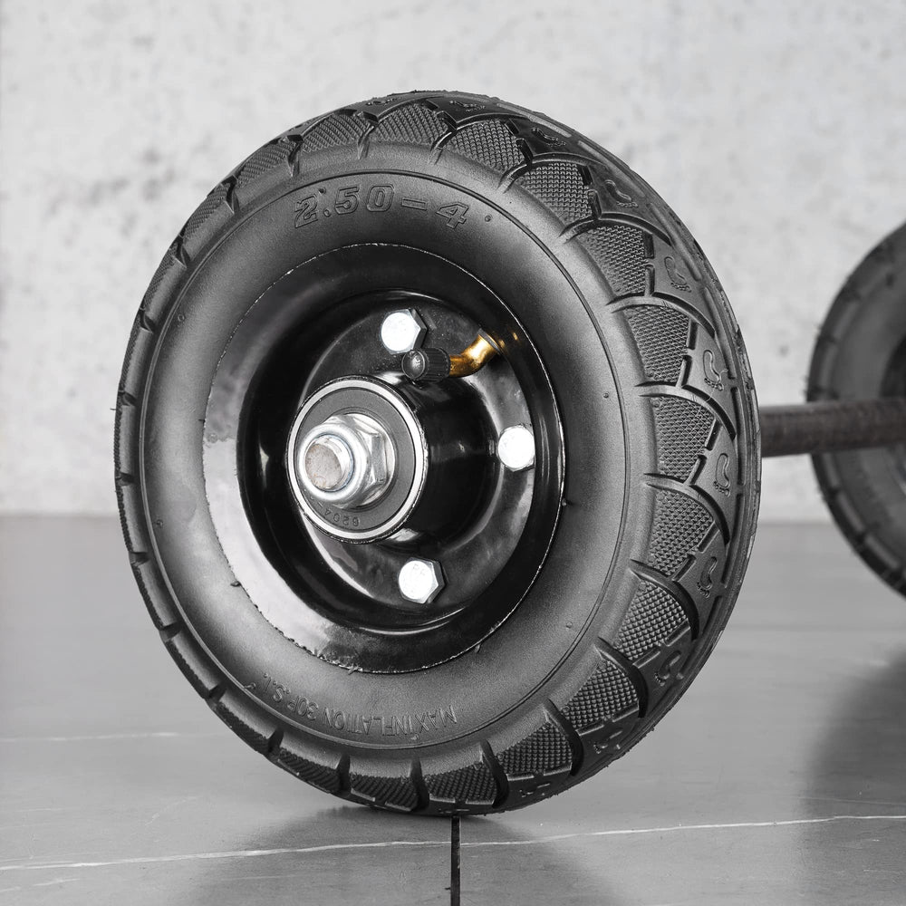 RUTU tire installed on utility cart showing improved handling and grip