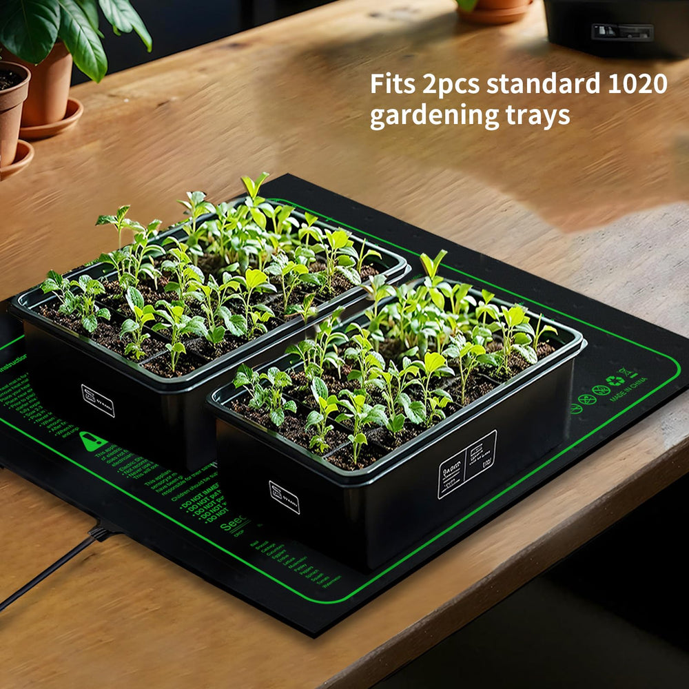 Ruyyi mat under three standard trays showing even heat coverage and tray compatibility