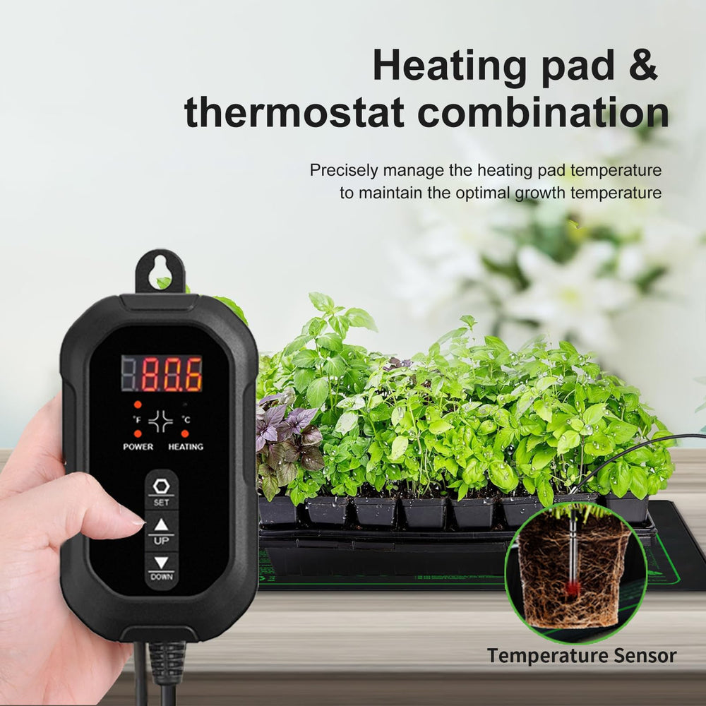Ruyyi soil probe inserted in pot demonstrating accurate root-zone temperature sensing