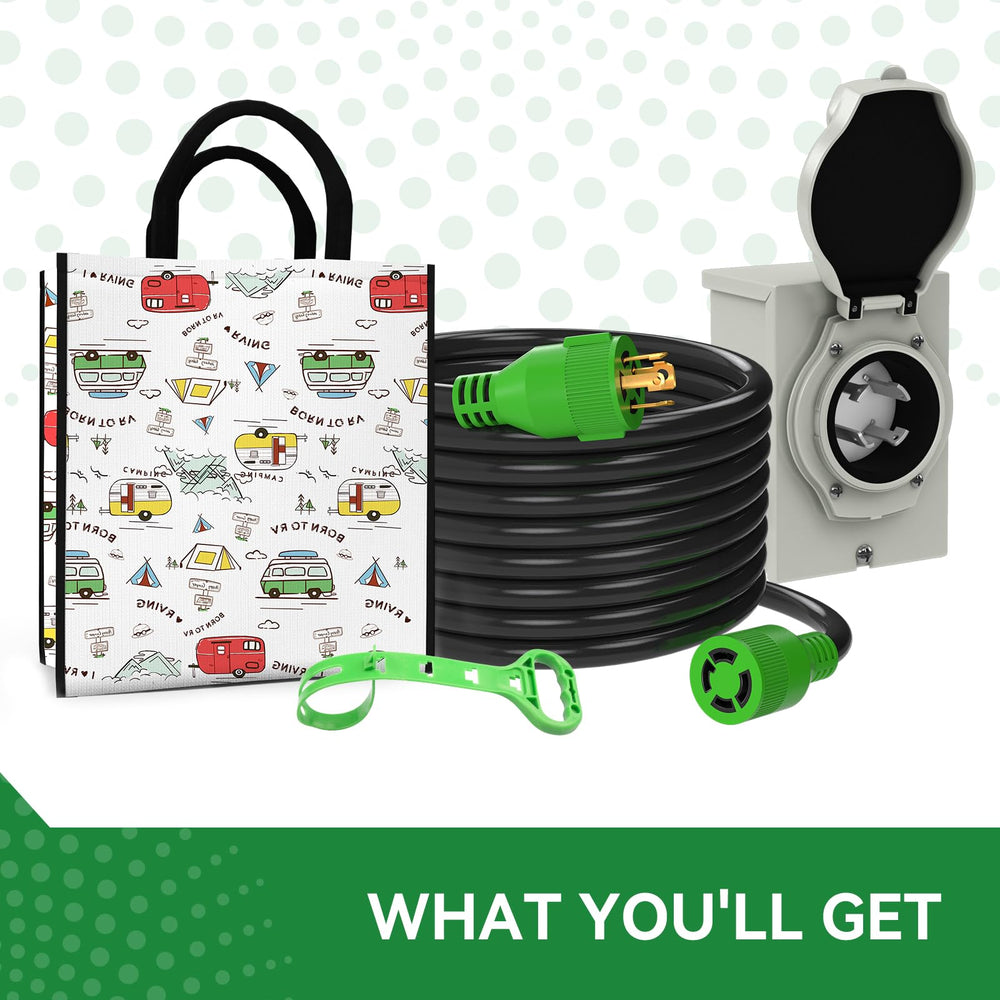 RVINGPRO weatherproof cap with green indicator light showing protection and live-power visibility