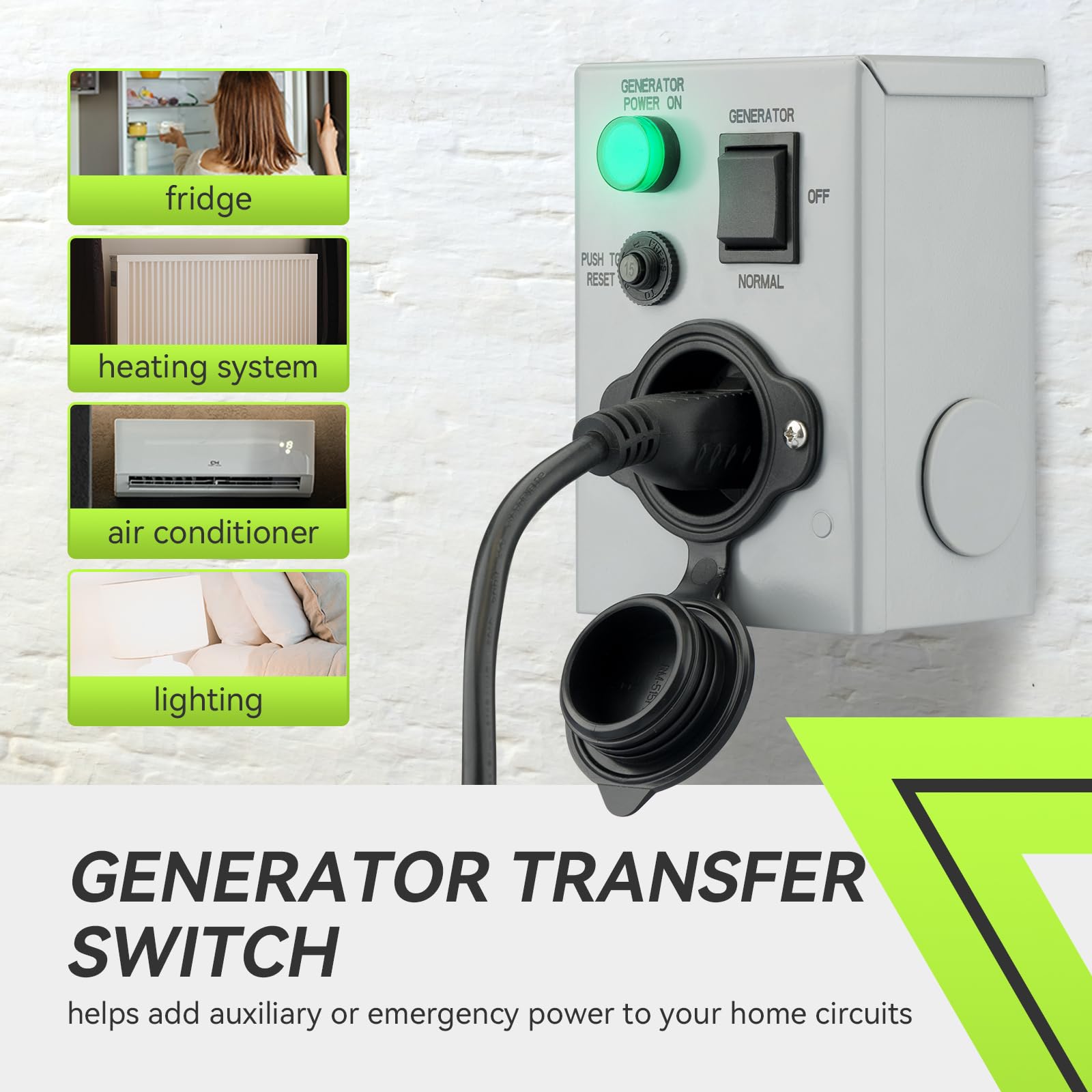 RVMATE closeup of the circuit breaker and reset button providing overload protection