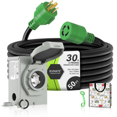 RVMATE front view inlet box and cord showing ready-to-install benefits