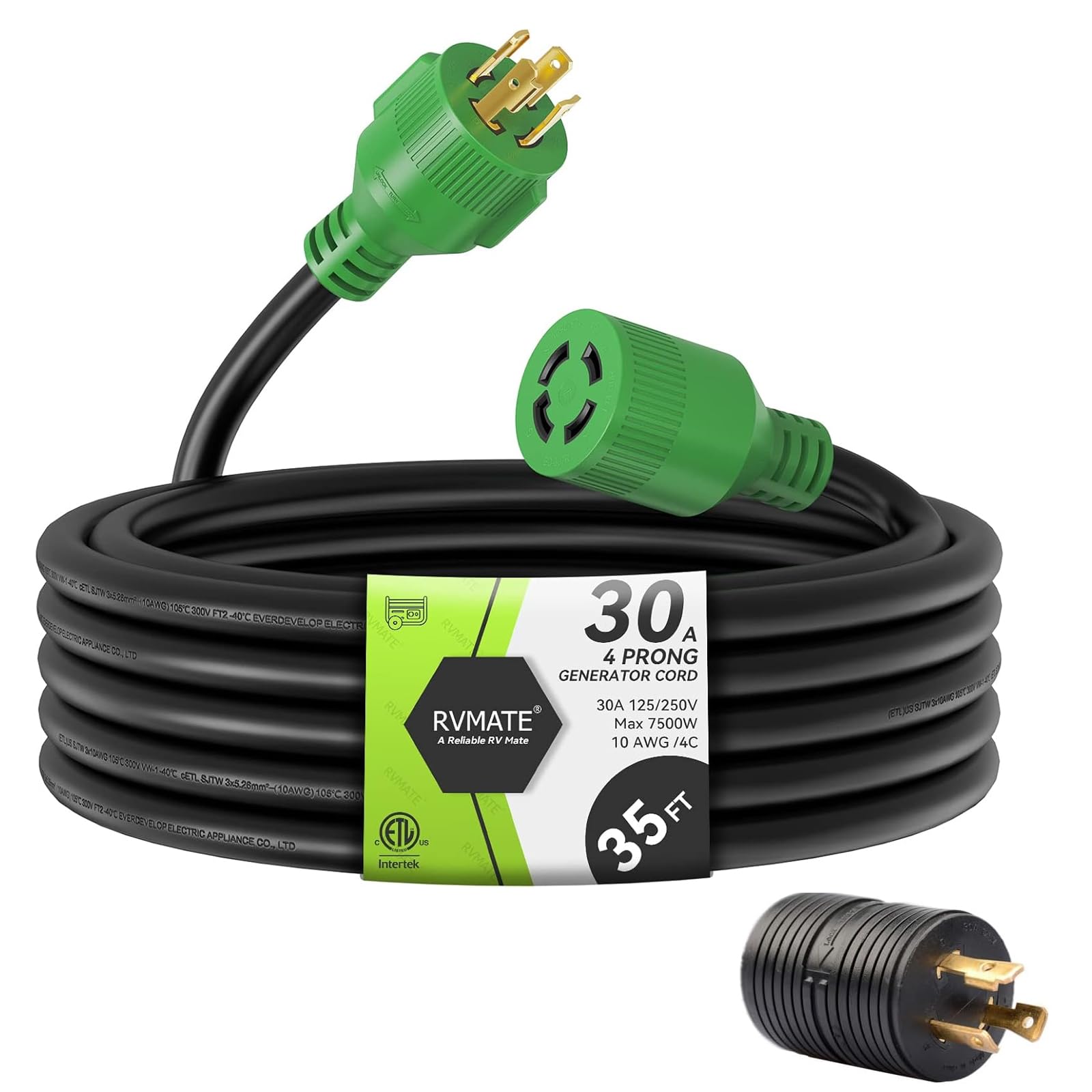 RVMATE front view showing plug and connector for secure power transfer