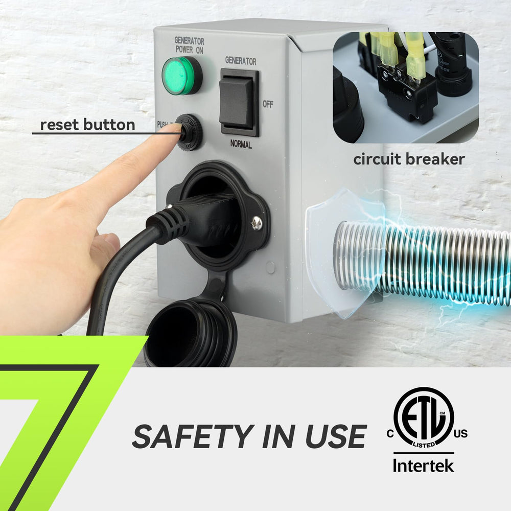 RVMATE illuminated generator power indicator light confirming generator feed is live