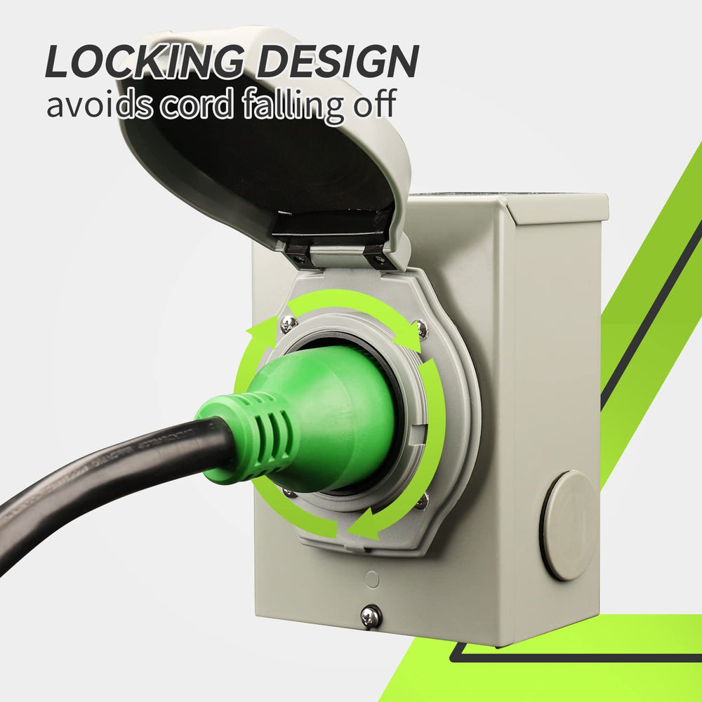 RVMATE cord connected to generator demonstrating reliable power transfer