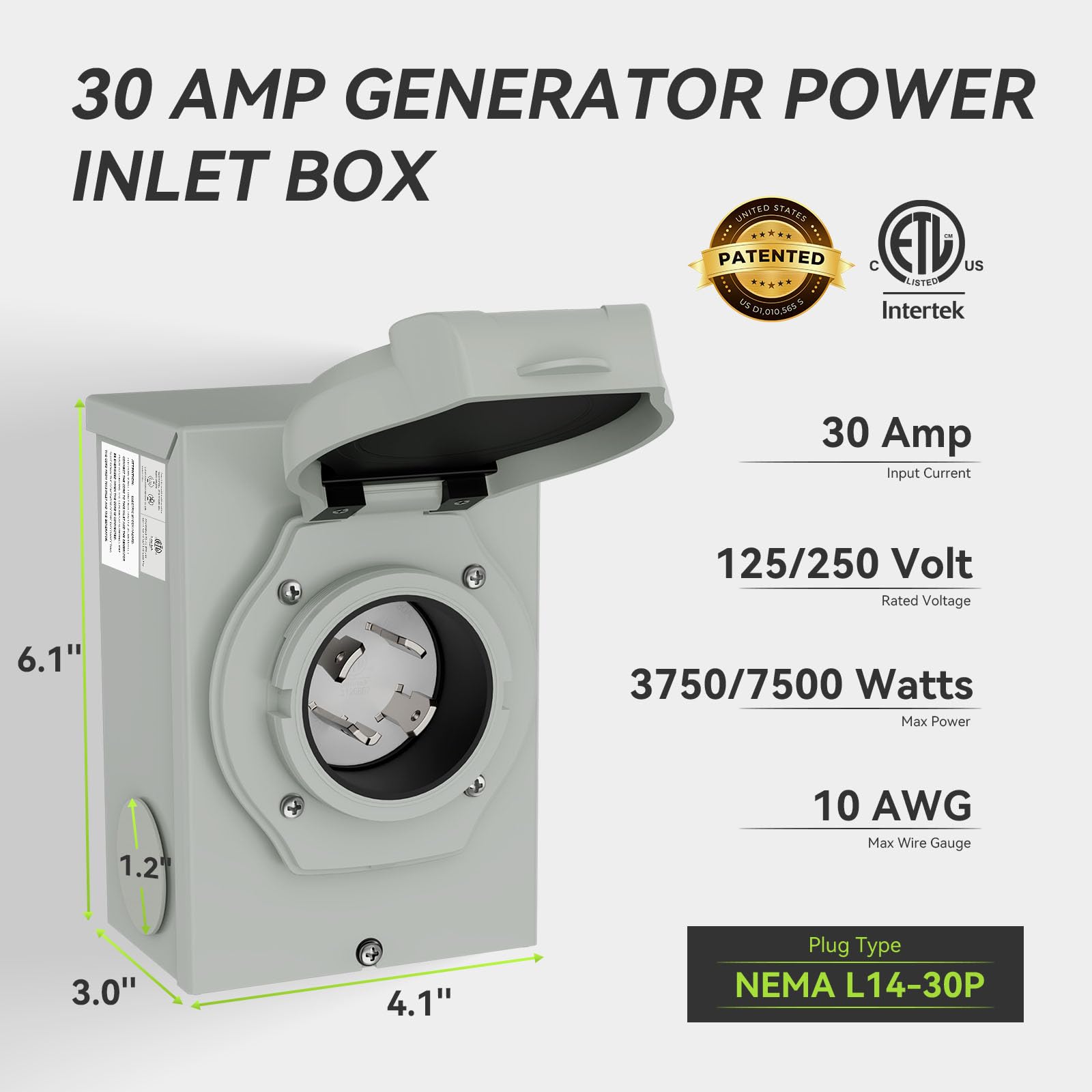 RVMATE open inlet box interior with roomy wiring space for easy connections