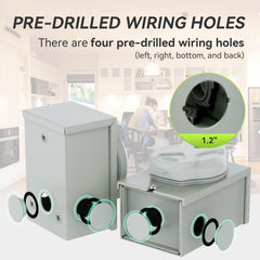 RVMATE open front revealing roomy wiring space for easier installations