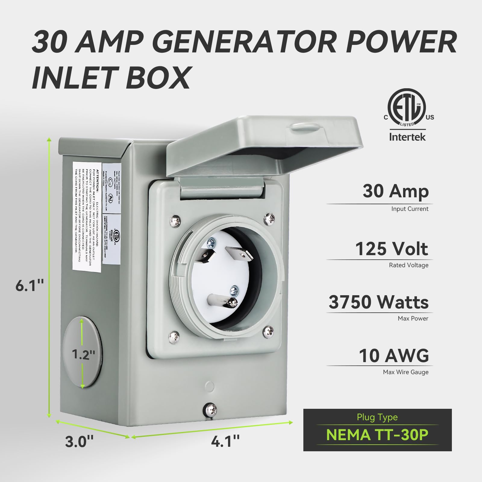 RVMATE TT-30P open front revealing roomy internal wiring space for easier terminations