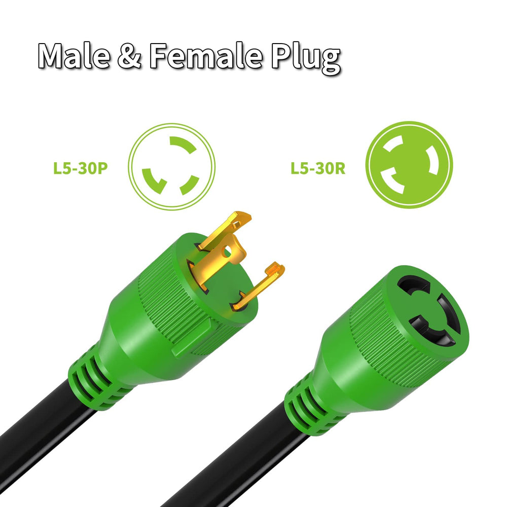 RVMATE close-up twist-lock plug and connector demonstrating secure connection benefit