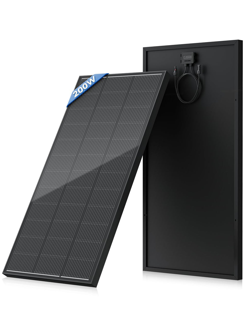 Rvpozwer 200W panel front view showing full-module efficiency benefits