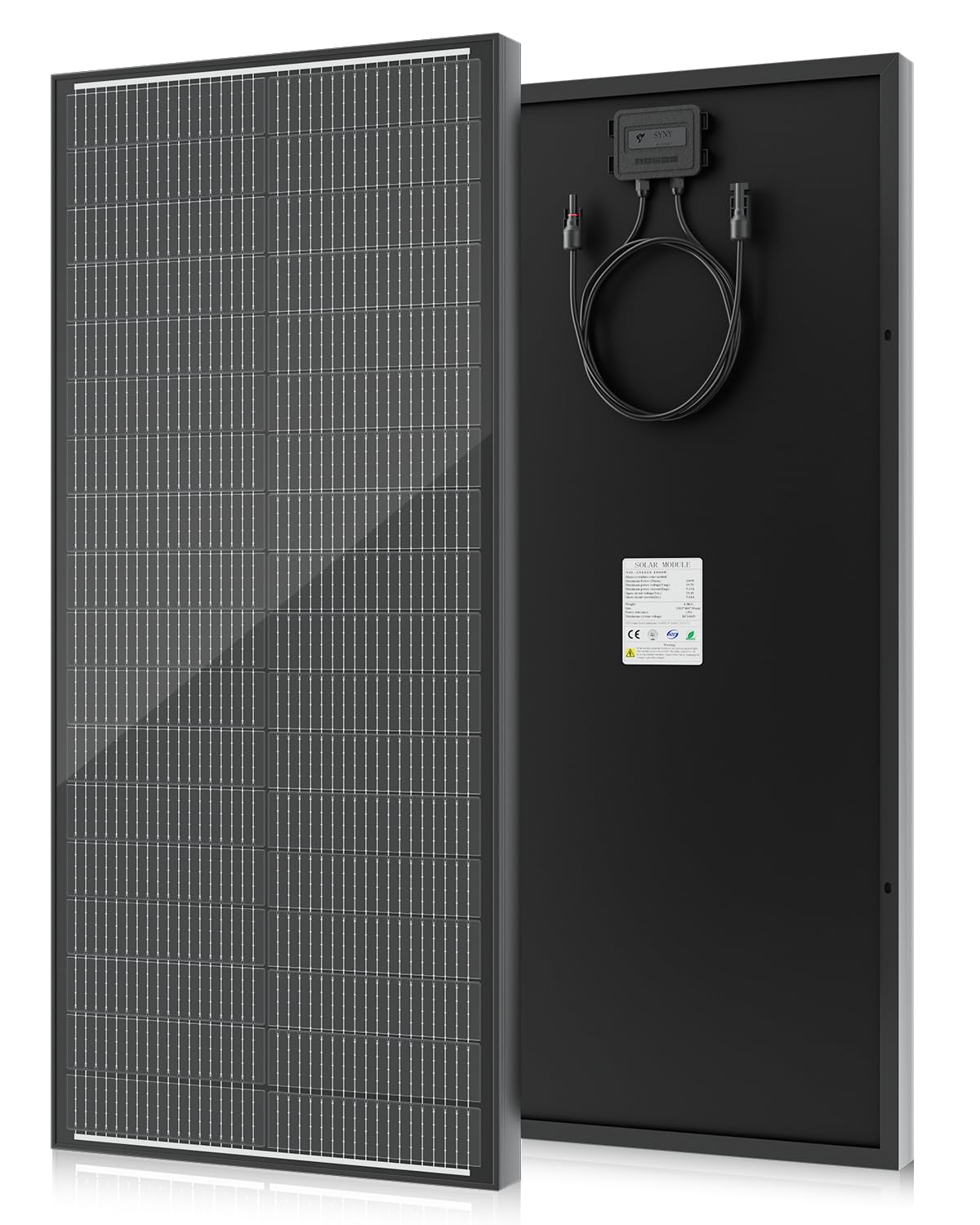 Rvpozwer front view of 100W panel showing compact design and high output