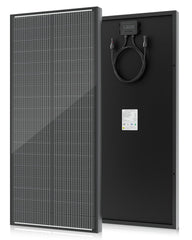 Rvpozwer front view of 100W panel showing compact design and high output