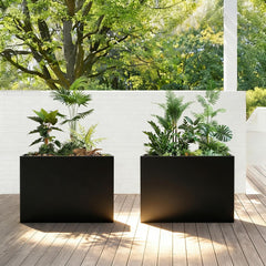 R.Wisem front view planter creating privacy and modern curb appeal