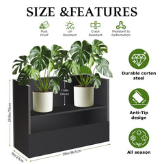 R.Wisem removable insert shelf detail enables layered planting versatility