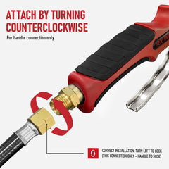 RX WELD heavy-duty 10ft hose and POL valve for secure connection