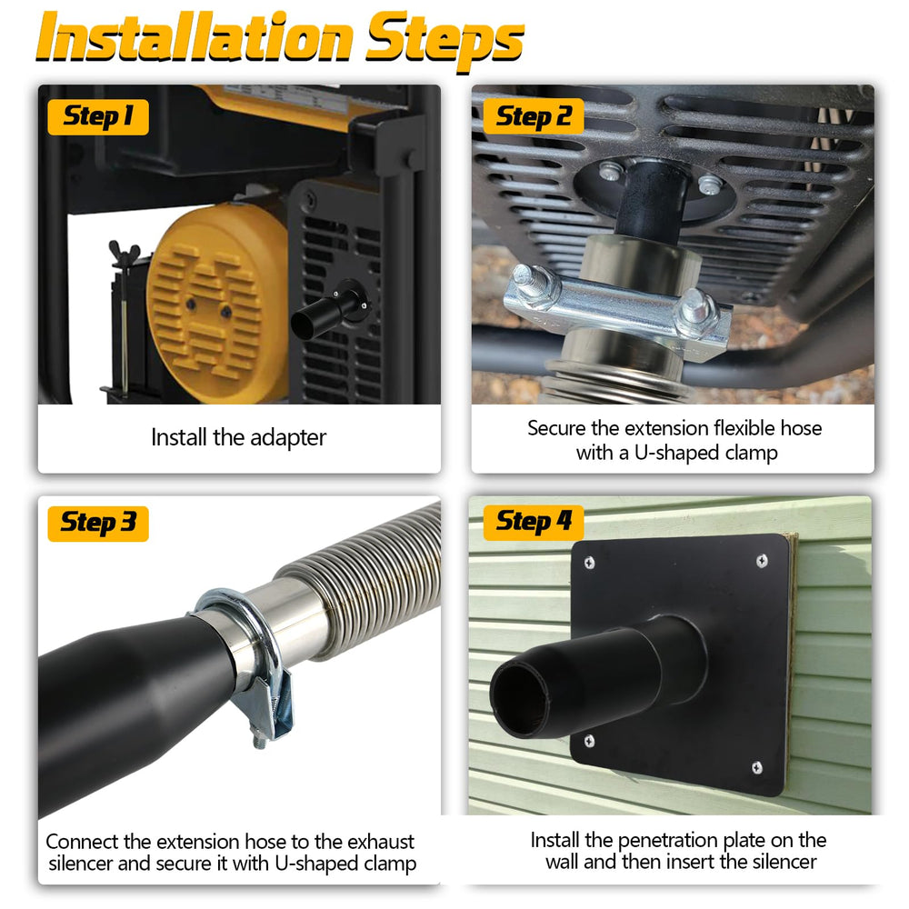 Ryansunoro installed on generator demonstrating safe exhaust routing and quieter operation