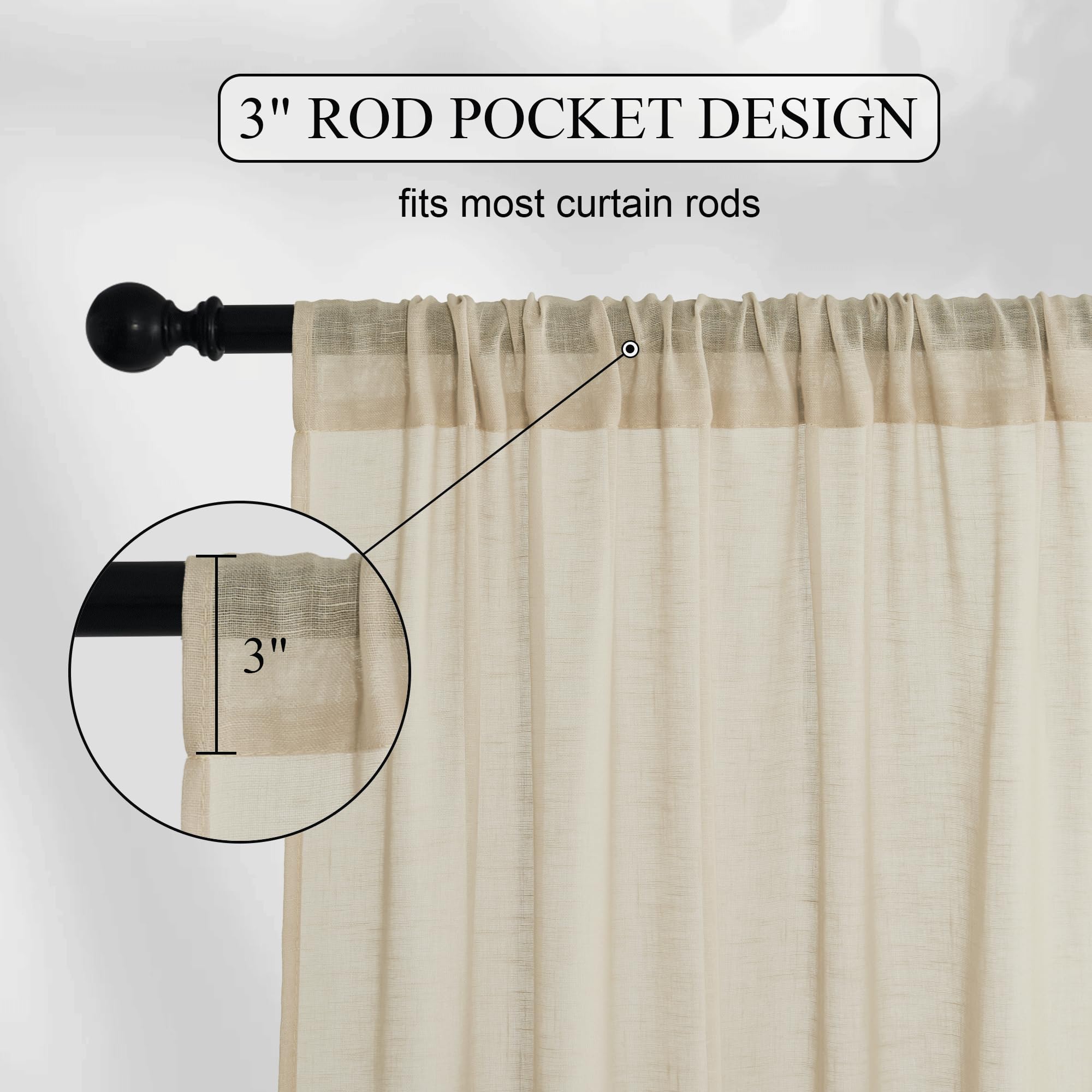 RYB HOME close-up of faux linen texture highlighting natural look and durability