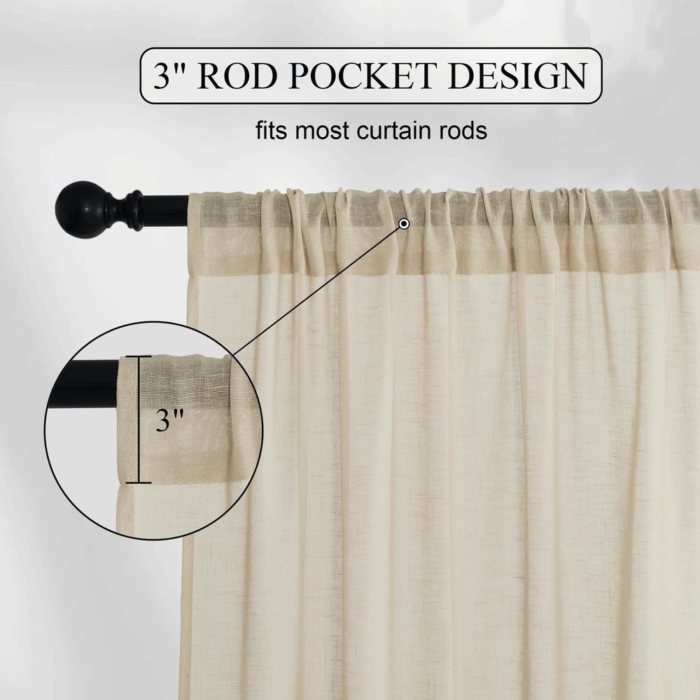 RYB HOME close-up of faux linen texture highlighting natural look and durability