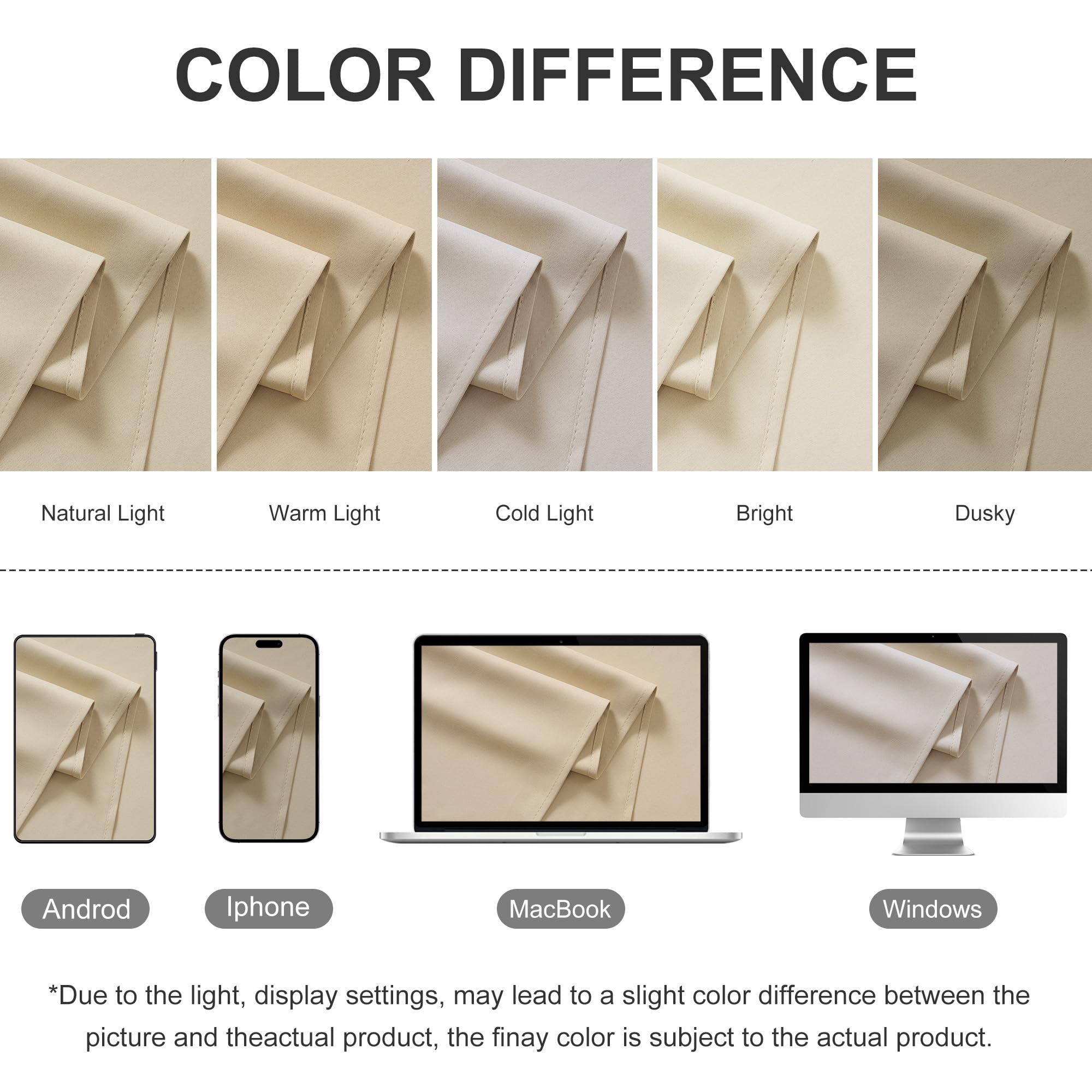 RYB HOME folded curtain packaging with product label for storage and transport