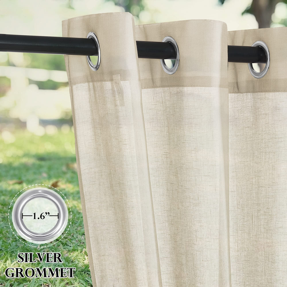 RYB HOME patio installation showing curtains creating shaded, private seating