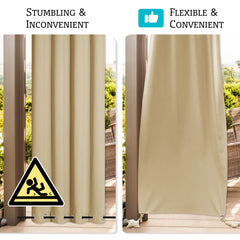 RYB HOME rustproof grommets close-up demonstrating easy rod fit and durability
