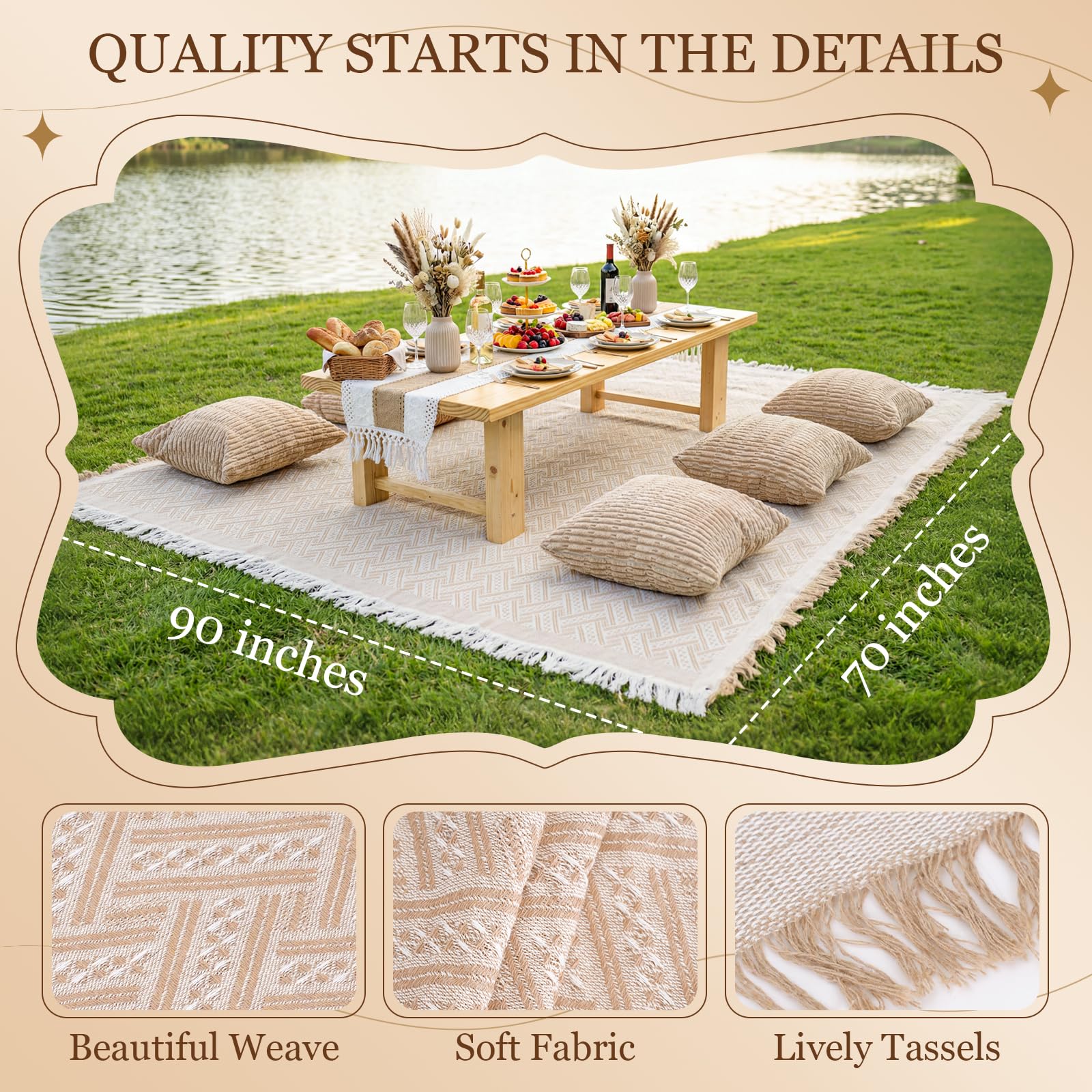 RYCHIC chevron weave and tassel detail highlighting texture and style