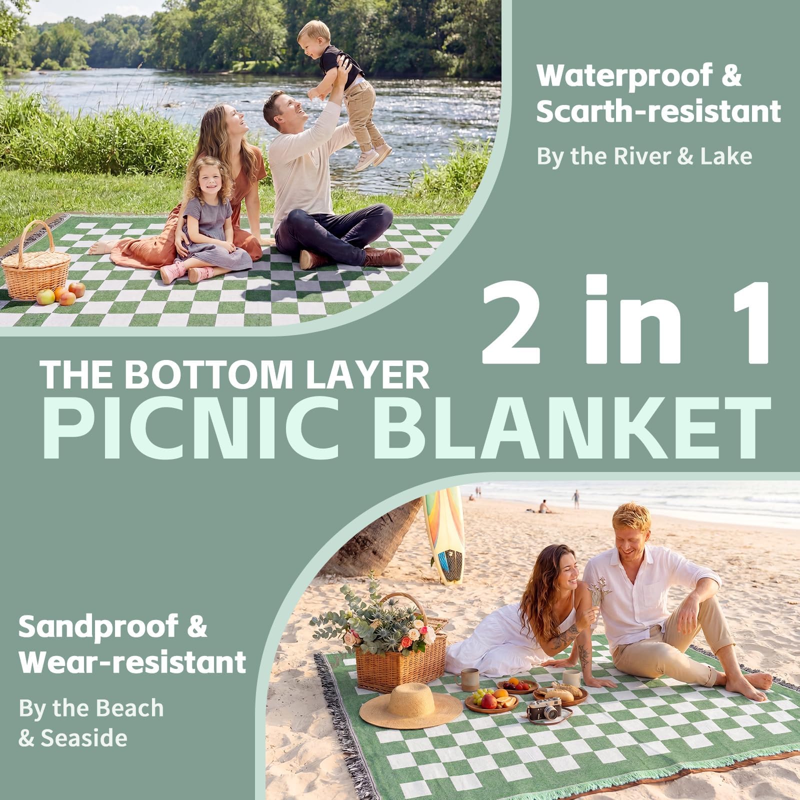 RYCHIC folded compact blanket being carried for easy transport benefit